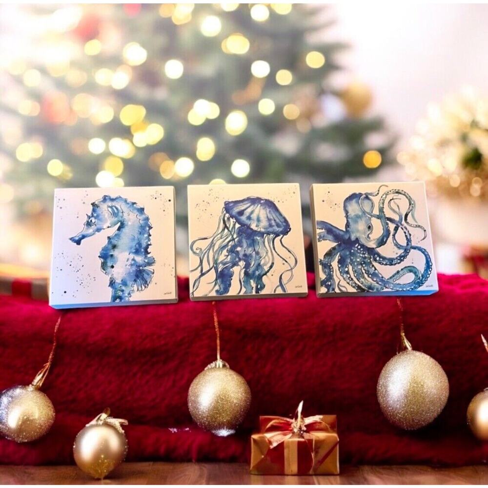 Beautiful Canvas Pictures Of An Octopus, A Jellyfish & A Sea Horse!!